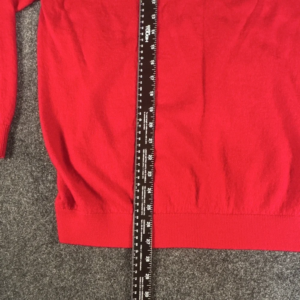 Hart Schaffner Marx Men's Merino Wool Knit V-Neck Pullover Sweater Red 2XLT